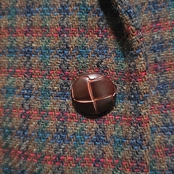 VTG Eddie Bauer Tweed Blazer SzM Wool Dark Academia Career Corp Preppy Gothic - Picture 3 of 13